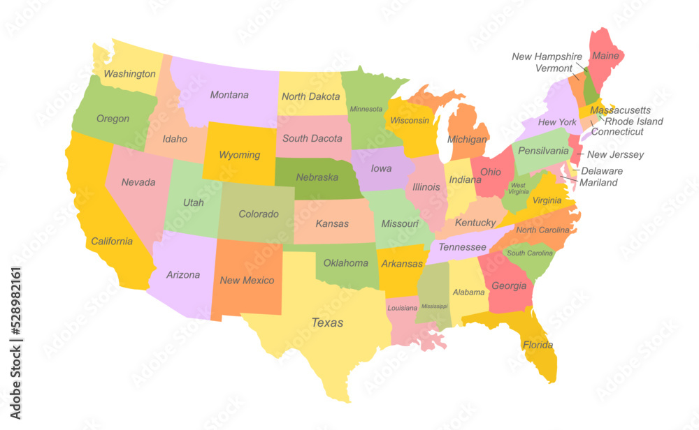 Fototapeta premium USA map. American map. United states of america vector country. Usa outline isolated