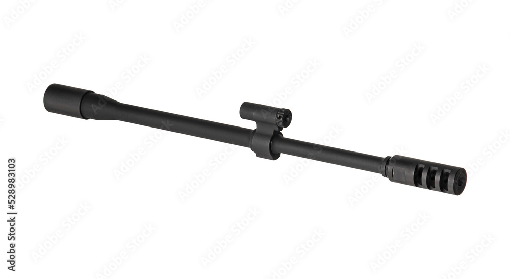 Spare interchangeable barrel for automatic carbine. Isolate on a white back.