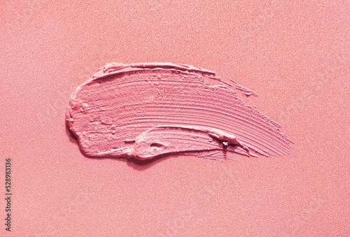 Blusher or lipstick creamy texture cosmetic smudge on soft compact blusher