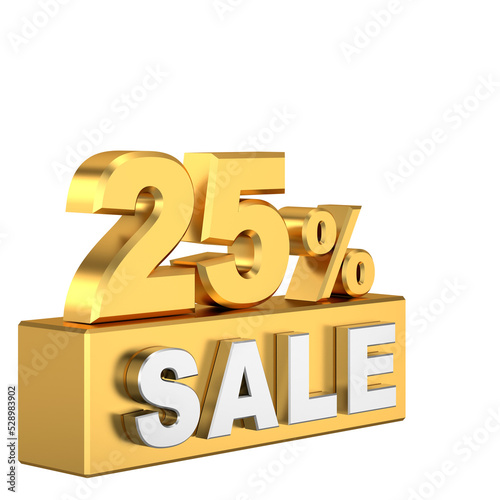 Twenty five percent sale. 25% sale. Sale banner decoration.