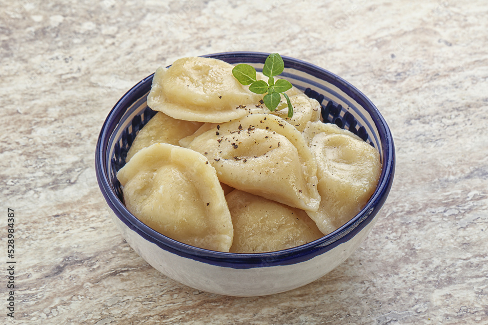 Russian traditional Vareniki - dumplings with potato