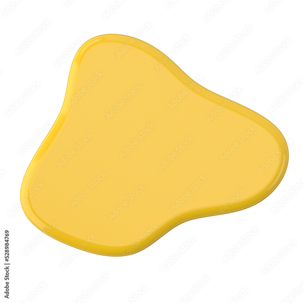 3D blob shape. Text box. 3D blob shape. Text box.