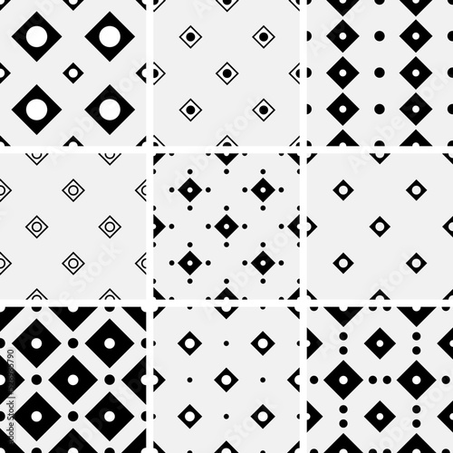 set of black and white geometric backgrounds