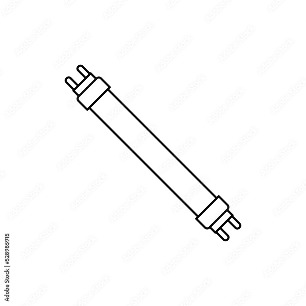 Fototapeta premium Fluorescent light for indoor light icon in line style icon, isolated on white background