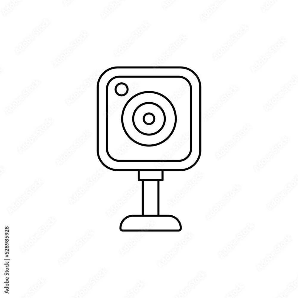 Webcam icon in line style icon, isolated on white background