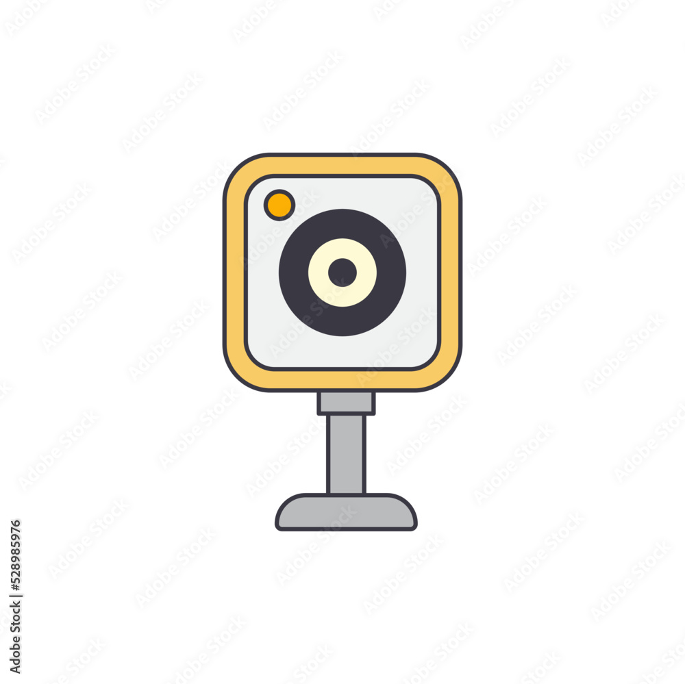 Webcam icon in color, isolated on white background Webcam icon in color, isolated on white background