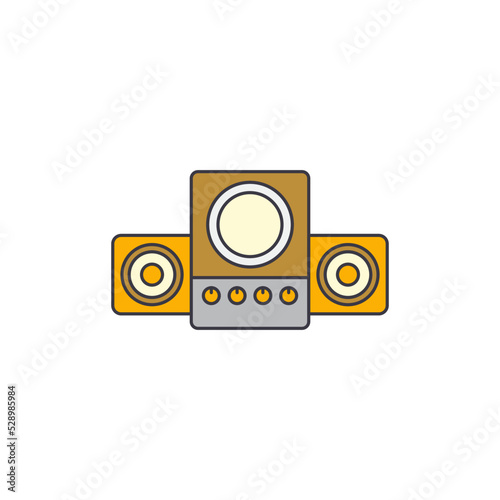 Speaker icon in color, isolated on white background 