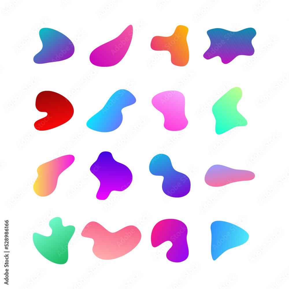 Gradient liquid blob shapes Gradient liquid blob shapes