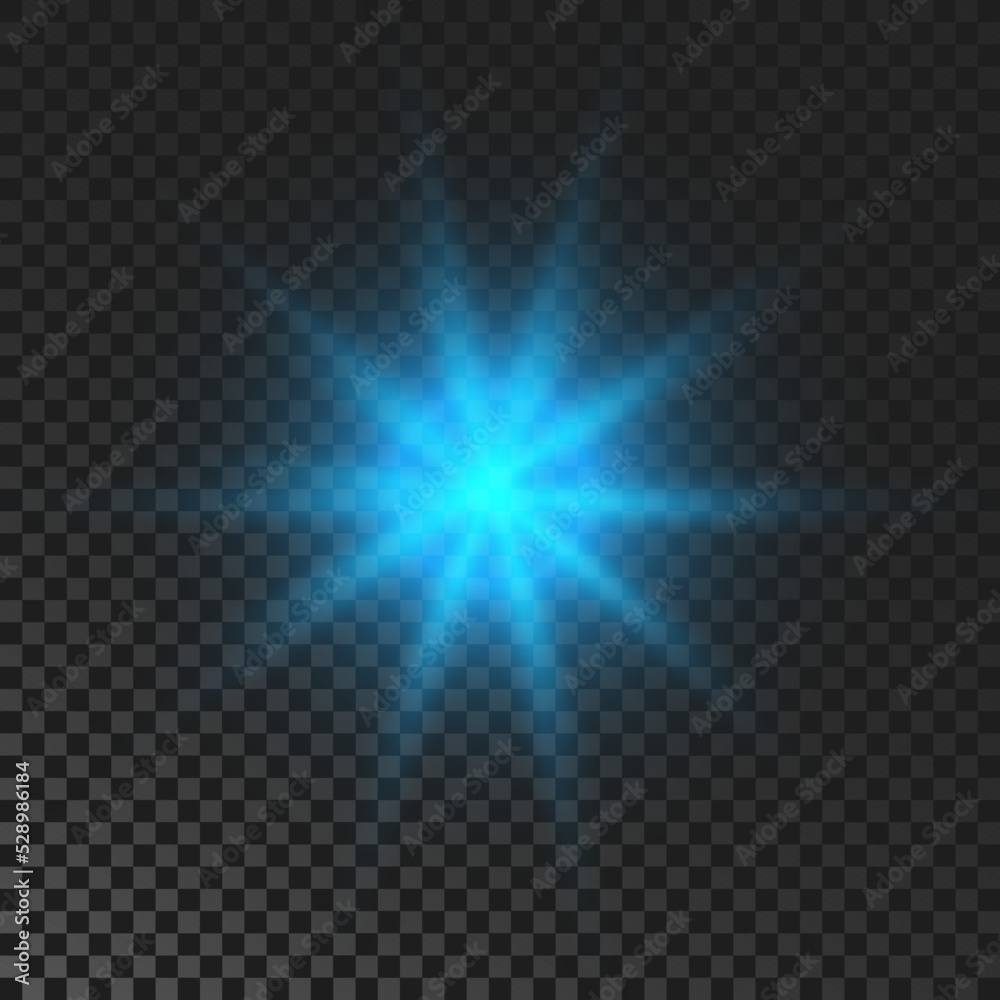 Blue glowing sparkling star Blue glowing sparkling star