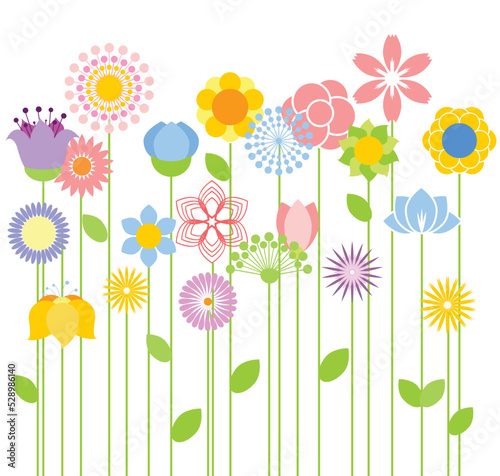 Abstract decorative flower icons. Design elements.set. Vector art.
