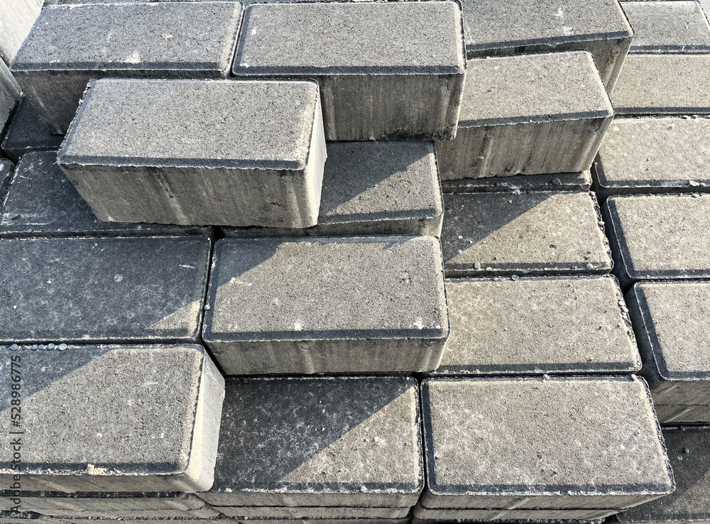 Background of paving slabs stacked on top of each other close-up