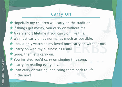 learning english - phrasal verbs - carry on photo