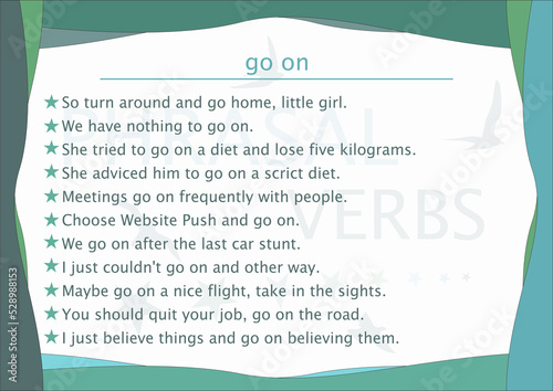 learning english - phrasal verbs -go on