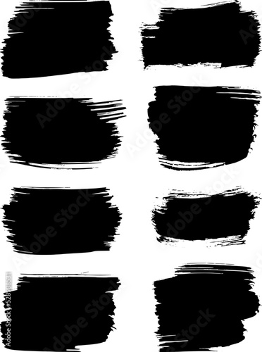 Brush marks set. Scratch grunge artistic strokes