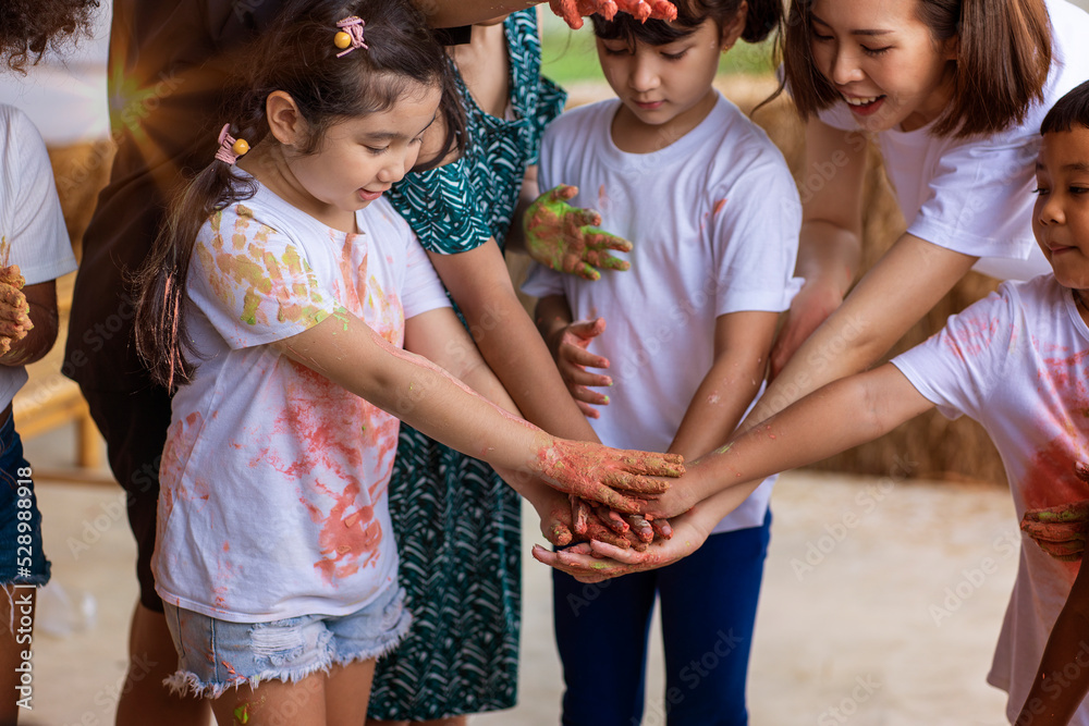 group of Asian and African children of various nationalities and ...