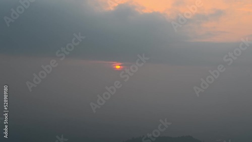 Beautiful sunrise on doi khuntan national park.he Khun Than mountain range of the DoiKhun national park natural boundary between the northern Lamphun Lampang.
 photo