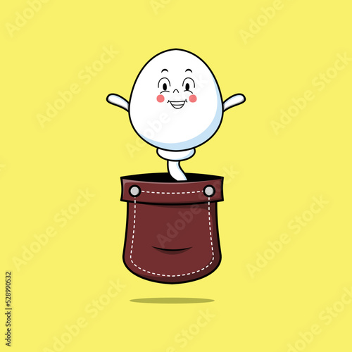 Cute cartoon sperm character coming out from pocket look so happy in concept flat cartoon style