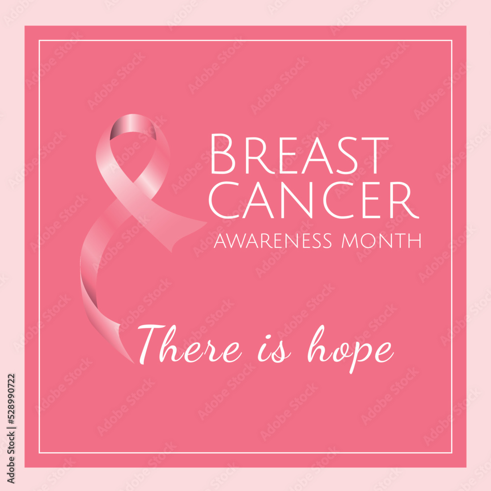 Vector banner breast cancer with pink ribbon