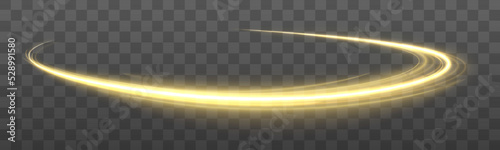 Fotografie, Obraz Golden glowing shiny spiral lines effect
