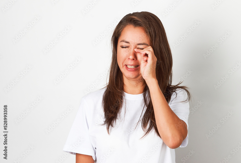 Portrait of a young woman on white background Portrait of a young woman on white background