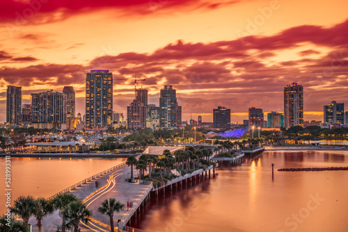 St. Pete  Florida  USA Downtown City Skyline