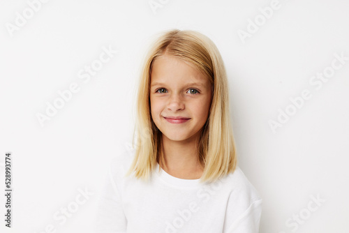 happy child in a white t-shirt grimace kids lifestyle concept © SHOTPRIME STUDIO
