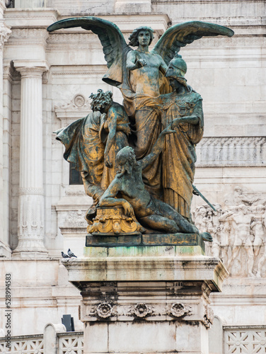 Plaza Venecia and statue of angels, victory and Equestrian statue of Vittorio Emanuele II