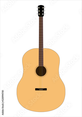 Acoustic guitar silhouette. Music instrument icon. Vector illustration.