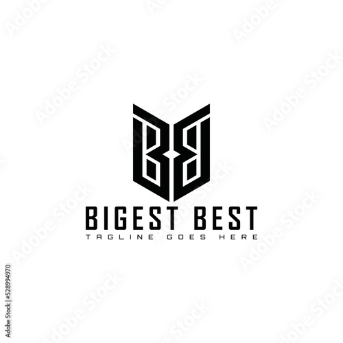 Abstract initial letter B or BB logo in black color isolated in white background applied for baseball clothing or accessories company logo also suitable for the brands or companies have initial name B