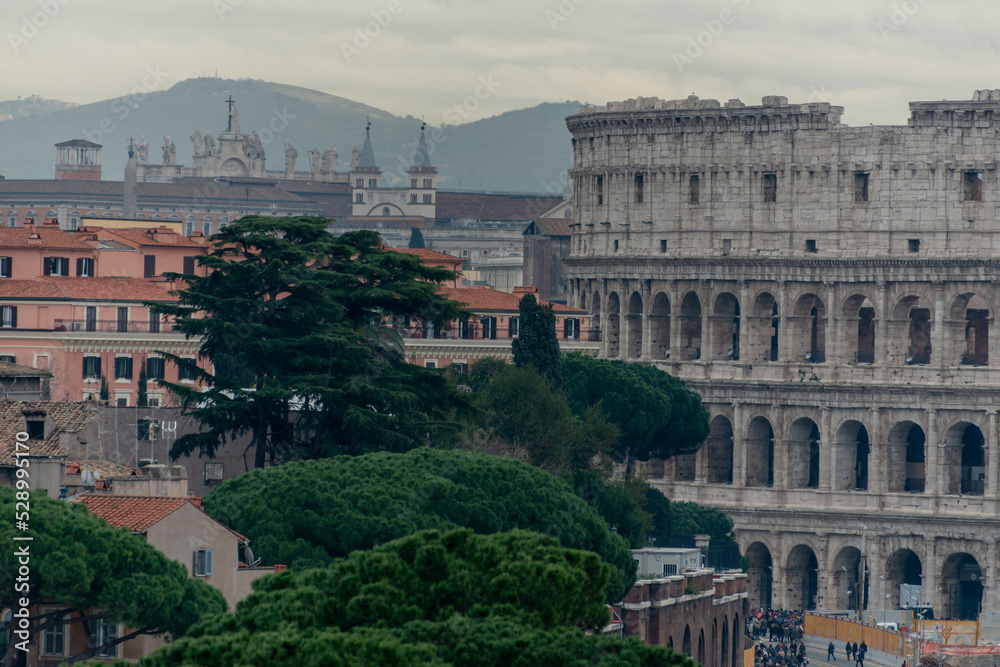 Obraz premium rome city art, history and cityscape italy, ancient and heritage places roman colosseum