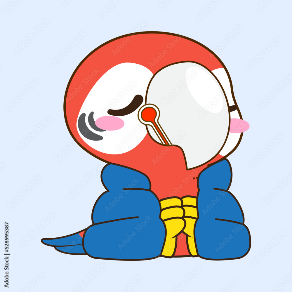 Naklejka premium cute little macaw vector illustration