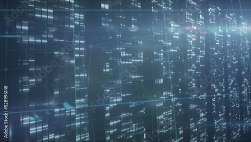 Wallpaper Mural Animation of network of connections over moving columns on black background Torontodigital.ca