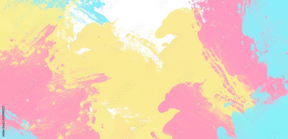 Shades of yellow pink blue bright white art background