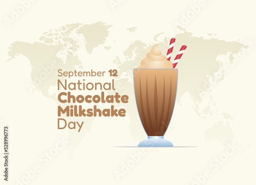 vector graphic of national chocolate milkshake day good for national chocolate milkshake day celebration. flat design. flyer design.flat illustration.
