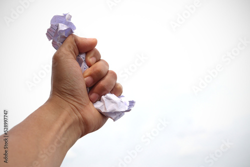 woman tearing contract paper. Bad ideas or project mistakes concept.