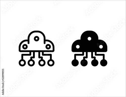 database icon. outline icon and solid icon