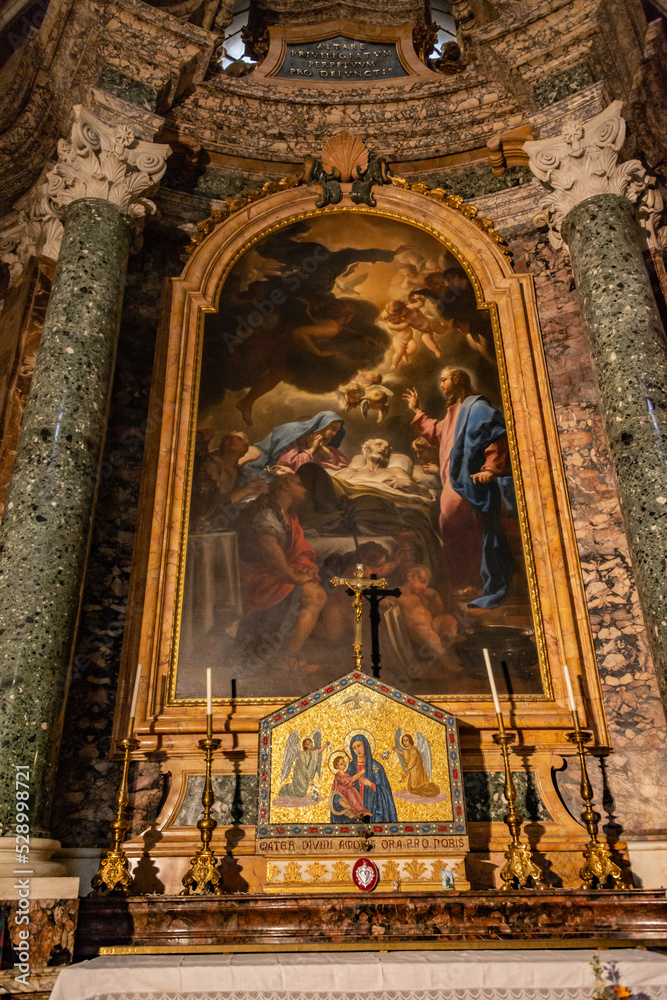 basilica of the jesuits and tomb of saint ignacius in rome street in ...