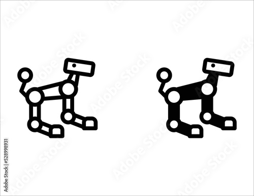 robot dog icon. outline icon and solid icon