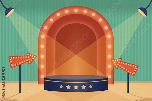 Retro vintage product podium display background