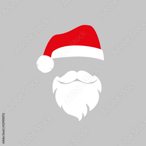 Canvas Print Santa's hat and beard. Vector graphics