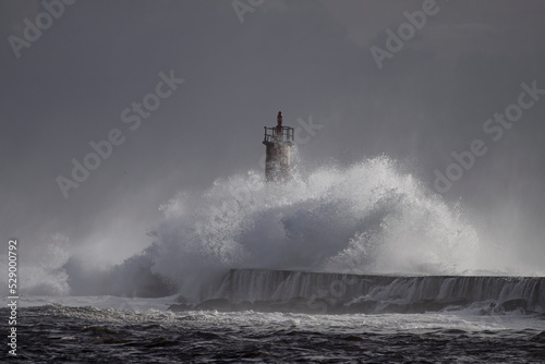 River mouth during storm