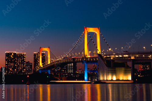 Fototapeta Naklejka Na Ścianę i Meble -  Tokyo Rainbow Bridge At Night, Tokyo Bay