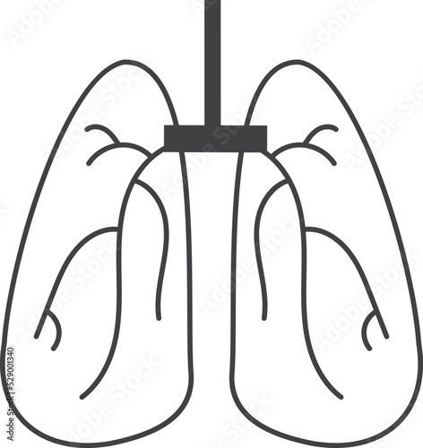 Lungs icon. Breath line symbol. Respiratory sign