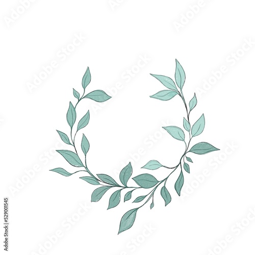 Hand drawn floral frames with flowers, branch and leaves. Elegant logo templa...