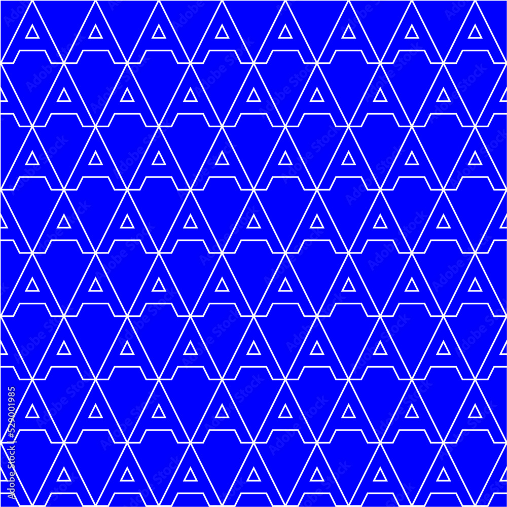 Blue A letter repeat pattern background vector. Blue A letter repeat pattern background vector.