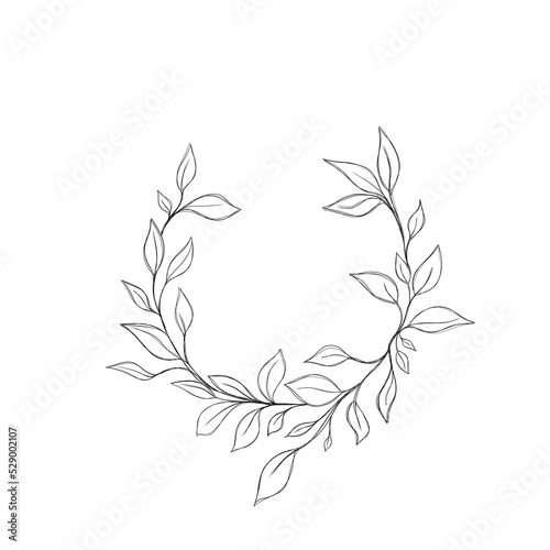 botany tattoo sketch - beautiful twig plant. Botanical element template for g...