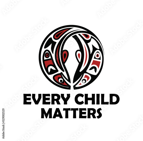 Every Child Matters. Vector Illustration. Design for Orange Shirt Day and National Day for Truth and Reconciliation.