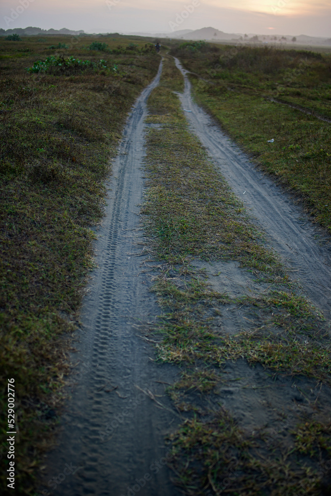 a trail with a motorcycle trail