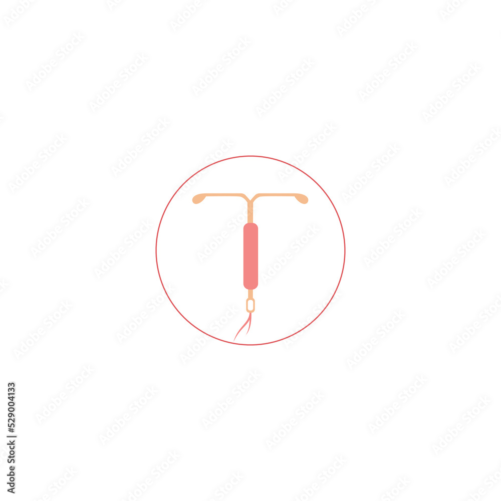 Intrauterine device IUD. Contraception concept. Pregnancy protection. Vector illustration Intrauterine device IUD. Contraception concept. Pregnancy protection. Vector illustration