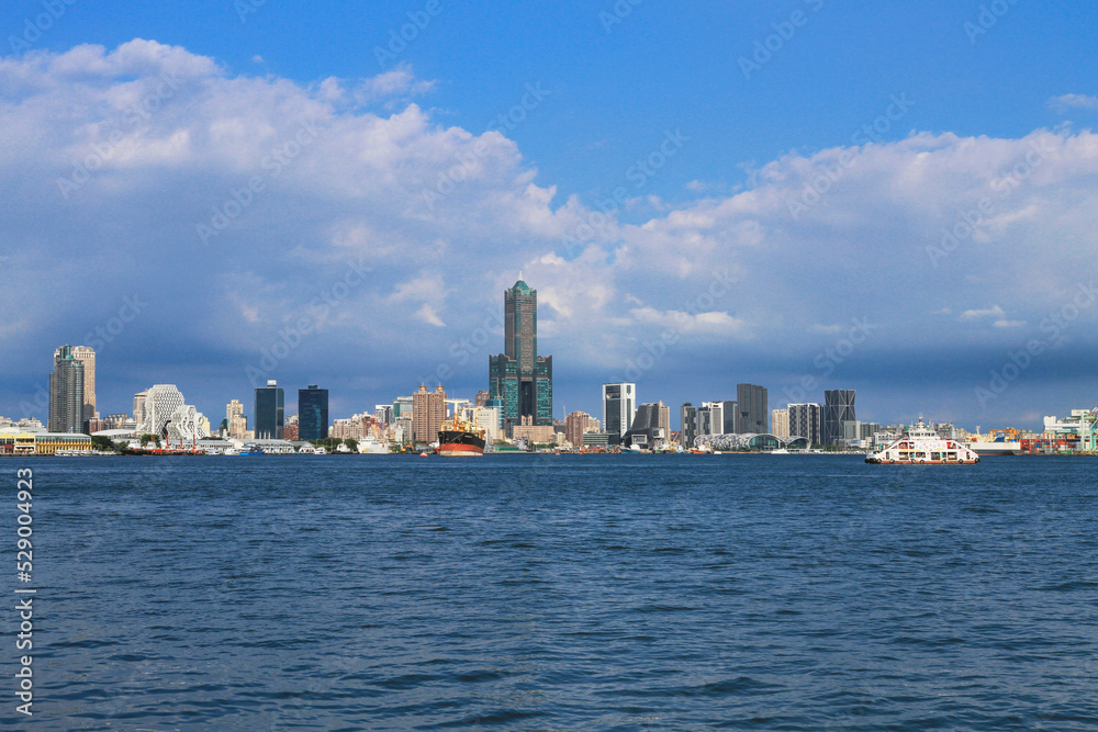 Naklejka premium City skyline in Kaohsiung city,Taiwan